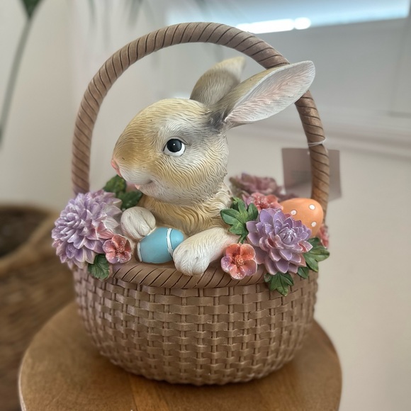 Martha Stewart Easter spring bunny basket ceramic table top decoration - Picture 3 of 12